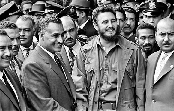 Gamal Abdel Nasser und Fidel Castro 1960 in New York