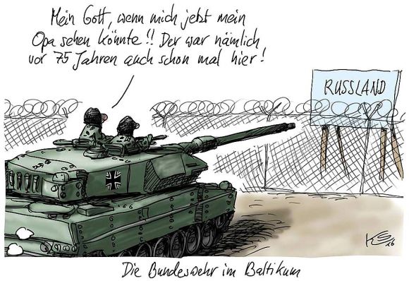 Die Bundeswehr im Baltikum / Karikatur: Klaus Stuttmann